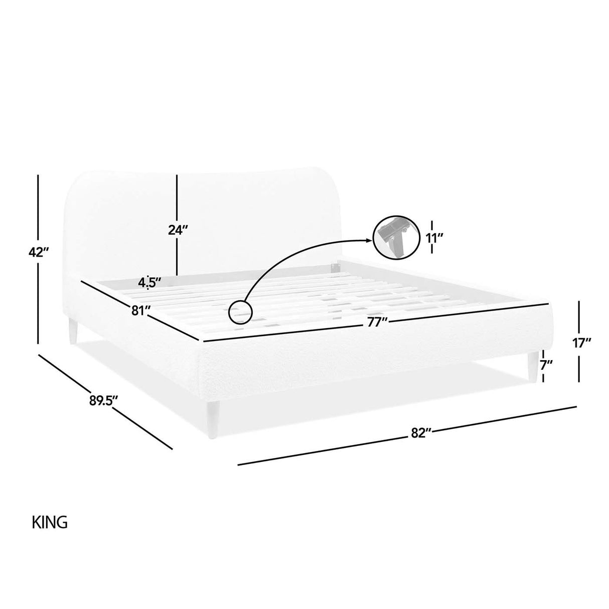 Jennifer Taylor Home Roman Curved Headboard Performance Velvet Upholstered Modern Platform Bed Frame Jennifer Taylor Home