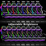 Czlolo RGB LED Lights Gaming Chair with Footrest for Adults and Kids, Lumbar Support Massager Video Game Chair, High Back Reclining Gamer Chair with Headrest, Swivel Office Computer Desk Chair(Purple) Czlolo