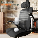 GABRYLLY Ergonomic Office Chair, High Back Home Desk Chair with Headrest, Flip-Up Arms, 90-120° Tilt Lock and Wide Cushion, Big and Tall Mesh Chairs for Man Woman, Black Task Chair GABRYLLY