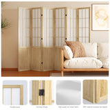 Room Divider, 66.9Inch Tall Japanese Shoji Style Folding Wood Screen with Double Hinges for Home Office Bedroom Hotel Decoration (6Panels, Natural) Svimi