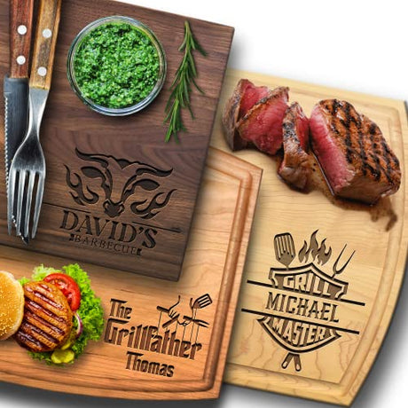 USA Made Personalized Cutting Board - Fathers Day, Birthday, Anniversary - Customized Gifts for Men, BBQ, Grill Accessories - Dad, Husband, Brother, Boyfriend, Papa - Custom Unique Mens Gifts for Him Maison Custom