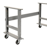 Global Industrial Mobile Adjustable Height Workbench, Maple Butcher Block Square Edge, 72" W x 30" D, Gray Global Industrial