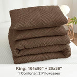Litanika Brown King Size Comforter Set, 3 Pieces Tufted Boho Farmhouse Bedding Comforter Sets, Lightweight Fluffy Comforter Bed Set for All Season (104x90In Comforter and 2 Pillowcases) Litanika