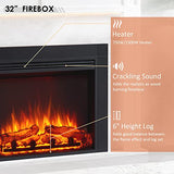 LegendFlame® Ashley Electric Fireplace with 56" Mantel Surround and Jaden 32" Insert, Cream White with Light Grey Marble Finish Legend Flame
