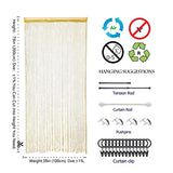 Atsweetlife Door String Curtain Doorway Beads Curtains,Hanging Room Divider Beaded Decor Hippie Glitter Fringe Panel Closet Window Doors Sequin Sheer Boho Doors Tassel (Gold) Atsweetlife