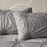 Madison Park Daybed Cover Set-Trendy Design All Season Luxury Bedding with Bedskirt, Matching Shams, Decorative Pillow, Medallion Tufted Dark Grey 75"x39" 6 Piece Madison Park