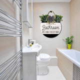 Bathroom Decor,Bathroom Open 24 Hours Please Seat Yourself Sign,Rustic Round Wooden Wreath Sign,Modern Farmhouse Home Accent For All The Seasons Hilonret