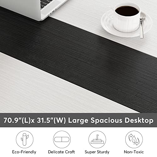 Tribesigns Modern Computer Desk, 70.8 x 31.5 inch Large Office Desk Computer Table Study Writing Desk Workstation for Home Office, Conference Room Tribesigns