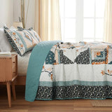 BEDIFANY Cotton King Size Quilt Sets, Lightweight King Quilt Bedding Set (98 x 106 inch) Garden Style Floral Bedspread King Size Coverlet Set for Bed Decorations - All Seasons, 3 Pieces BEDIFANY
