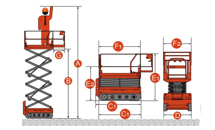 4m -16m Mobile Aerial Work Platform Self Propelled Scissor Lift Table Lift Portable Aerial Work Platform Electric Scissor Lift for Construction WoodArtSupply
