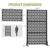 Outdoor Metal Privacy Screen with Stand 72" H x 46" W Freestanding Decorative Privacy Fence and Garden Divider, Portable Divider Screens for Deck Patio Balcony Garden Outdoor & Indoor (Cross Shaped) pozdeg