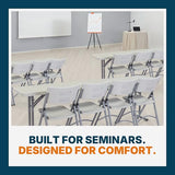 OEF Furnishings OEFBT-SEM1896 Commercial-Grade Premium Industrial Seminar Folding Table with Thick Blow-Molded Top and 16-Gauge Cantilever Steel Legs (Seminar, 18" × 96", Speckled Gray Top) OEF Furnishings