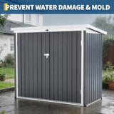 GarveeLife Outdoor Storage Shed, 80 Cu.Ft Outdoor Trash Can Storage Box with Lockable Door&Sloped Roof,Cabinet with Multi-Use Rust Prevention Galvanized Steel Enclosure for Yard, Garden, Patio GarveeLife