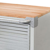 Seville Classics UltraHD Heavy Duty Rolling Cabinet Workbench Table w/Solid Wood Top Workstation for Garage, Warehouse, Office, Workshop, 34.5" H, 2-Door (28" W x 18" D), Granite Seville Classics