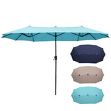 OVASTLKUY 13Ft Patio Umbrella Outdoor Double-Sided Market Extra Large Umbrella Outdoor Patio w/Easy Crank for Yard, Poolside, Deck, Blue OVASTLKUY