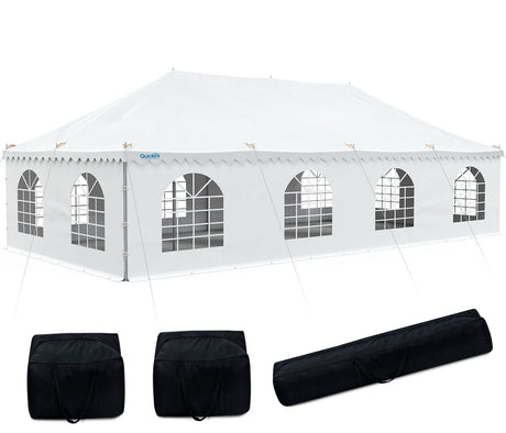 Quictent 20x40 Fire Retardant Pole Party Tents Heavy Duty PVC Vinly Pole Tent Wedding Party Canopy with Carry Bags Quictent