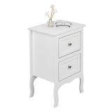 Bonnlo White Nightstand Set of 2, Nightstands with 2 Drawers, Bed Side Table/Night Stand, Small Nightstand for Bedroom, Small Spaces, College Dorm, Kids’ Room, Living Room, Wood, 16W x 12D x 24H Bonnlo