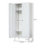BESFUR Bedroom Armoires, White Metal Armoire with Hanging Rod, Adjustable Shelves, 20" D x 31.5" W x 74" H - White BESFUR