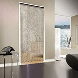 SanBouSi 49 Strands Natural Bamboo & Wood Beaded Curtain Wooden Hanging Room Divider Decorative Handmade Boho Bohemian Wooden Doorway Beads Curtain, 75" x 35.5" SanBouSi