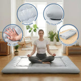 DUMOS Japanese Floor Mattress Twin Size 4-Inch, Futon Mattress Foldable with Removable Washable Cover, Portable Roll Up Tatami Mat for Kids Room, Dorm, Sleepovers and Solo Sleeper, Gray DUMOS
