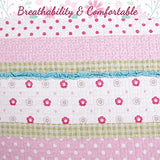 Cozy Line Home Fashions Pink Polka Dot Flower Girl 100% Cotton Reversible Quilt Bedding Set, Coverlet, Bedspread (Greta Pastel, Queen - 3 Piece: 1 Quilt + 2 Shams) Cozy Line Home Fashions