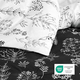 Bedsure Full Comforter Set - Black Bed Set, 3 Pieces Cute Floral Bedding, 1 Soft Reversible Botanical Flowers Comforter and 2 Pillow Shams Bedsure