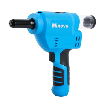 Minova Battery Rivet Tool Kit Cordless Rivet Gun Compatible with 3/32"(2.4 mm) to 3/16"(4.8 mm) Stainless Steel Rivets - WoodArtSupply