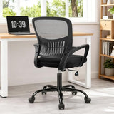 Sweetcrispy Home Office Managerial Executive Chair, Ergonomic Mesh Adjustable Swivel Mid-Back Computer Desk Chair with Comfortable Lumbar Support, Comfy Arms for Bedroom,Study Sweetcrispy
