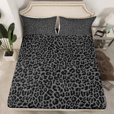 Erosebridal African Cheetah Sheet Set,Leopard Print Bed Sheets Set King Size for Kids Boys Girls,Grey Animal Skin Sheets,Wildlife Flat Fitted Sheet with 2 Pillowcases Deep Pockets Erosebridal
