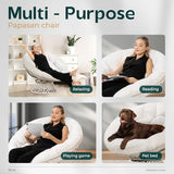 Bme 40" Ergonomic Wicker Papasan Chair with Soft Thick Density Fabric Cushion, High Capacity Steel Frame, 360 Degree Swivel for Living, Bedroom, Reading Room, Lounge Bme