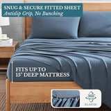 Casa Platino Bedding Sheets & Pillowcases, 3 Piece Set, Pre-Washed Fade Resisitant Cozy Twin Bed Set, 100% Hydro-Brushed Microfiber, Twin Sheet fits up to 15 inch Mattress- Estate Blue Casa Platino