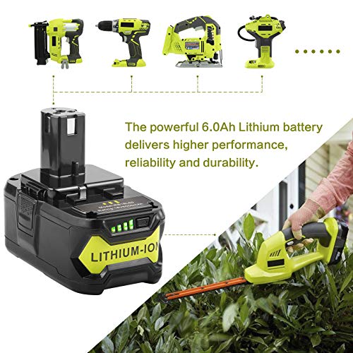 Fancy Buying Upgrade 18V 6.0Ah P108 Battery Replacement for Ryobi 18 Volt Battery Lithium P102 P103 P104 P105 P107 P109 P122,Battery for Ryobi ONE+ Cordless Drill Tool (2Pack) Fancy Buying