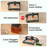 Genmitsu Laser Engraver Kortek 10W 10000mW, Desktop Laser Cutter, Wireless APP Support, ±0.01mm High Precision, Portable Laser Engraving Machine for DIY Wood Acrylic Leather Metal Fiber, Safety Class1 Genmitsu