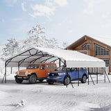 Garvee 20x20x9 ft Metal Carport, Oversized Metal Garage with Galvanized Steel Roof for All Weather, Heavy Duty Carports for Car, Boats and Tractor Garvee