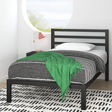 ZINUS Mia Metal Platform Bed Frame with Headboard, Wood Slat Support, No Box Spring Needed, Easy Assembly, Twin ,Black Zinus