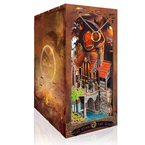 Strucwood Book Nook Kit with LED Light - 3D Wooden Puzzles Book Nook for Book Shelf Decor - DIY Dollhouse Kit - Book Nook Decor with Dust Cover - Magic Book Nook (SQ-05)