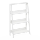 Furinno Ladder Bookcase Display Shelf, 4-Tier, White Furinno