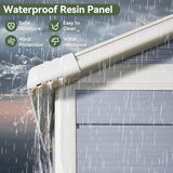 Aoxun 8x6FT Resin Outdoor Storage Shed with Floor, Plastic Garden Shed with Lockable Door and Window, Tools House to Store Patio Furniture, Bike Accessories, Garbage Can and Lawn Mower - Grey Aoxun