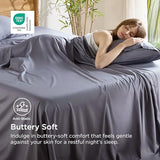 Bedsure Cooling Sheets for Full Size Bed, Viscose Derived from Bamboo, Deep Pocket up to 16", Breathable Soft Bed Sheets & Pillowcases, Dark Grey Bedsure