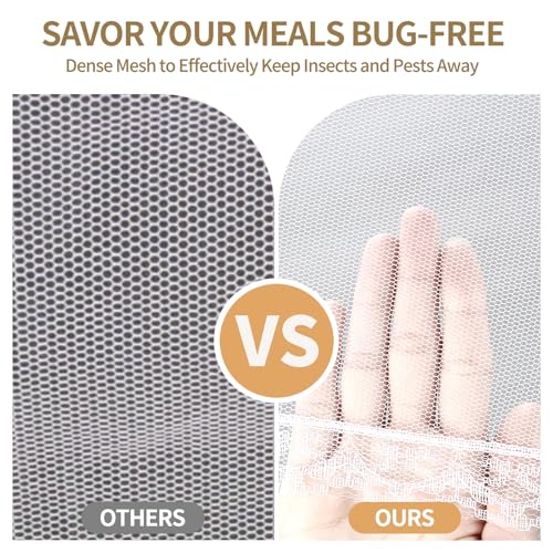 NEPAK 6 Large and Tall Food Covers, 17"x17" Food Tents Food Covers for Outdoors,Pop-up Mesh Food Covers Nets for Outside,Screen Tents,Parties Picnics, BBQ,Reusable and Collapsible NEPAK