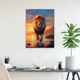 Natuyalo Framed Paint by Numbers on Canvas Lion Acrylic Paint by Numbers Kits for Adults Beginner Animal Pictures Painting Kits Ideal Gift Home Wall Decor 12x16 Inch Natuyalo