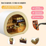 TOPBSFARNY 3D Wooden Book Stand Puzzle DIY Dollhouse Wood Nook Model Building Kit with LED Light for Adults to Build Creativity Christmas Halloween