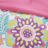 Intelligent Design Camille Comforter Set, Vibrant Flowers Design All Season Teen Bedding, Matching Sham, Decorative Pillow, Girls Bedroom Décor, Twin/Twin XL, Pink 3 Piece Intelligent Design