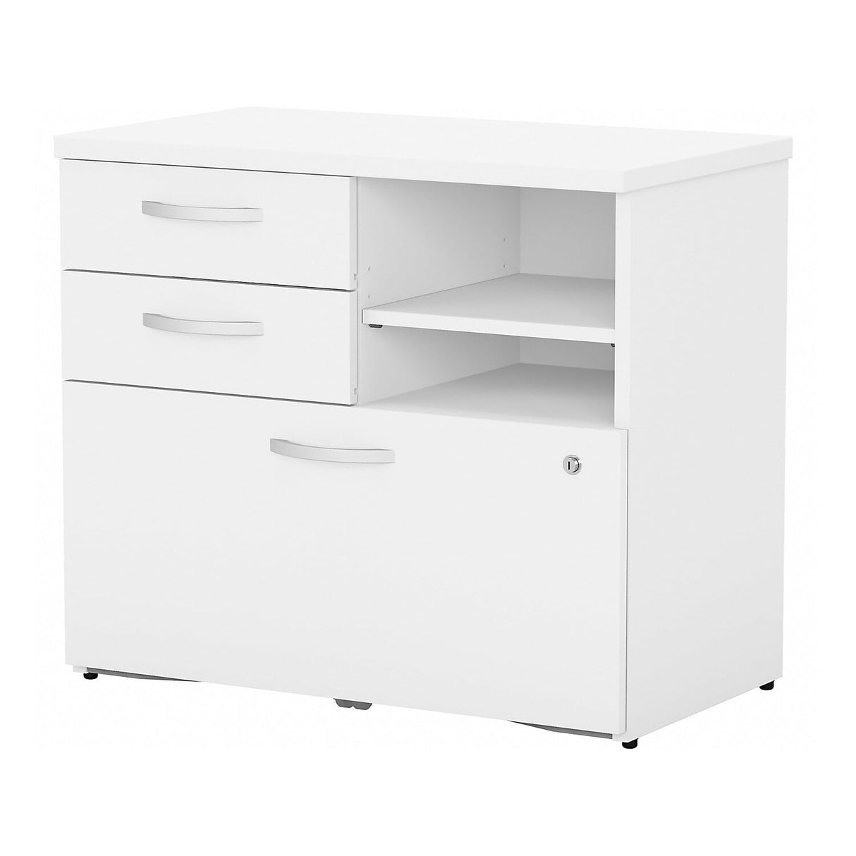 Bush Business Furniture Studio C Office Storage Cabinet with Drawers and Shelves, White (SCF130WHSU) Bush Business Furniture