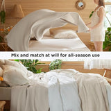 Bedsure 100% Cotton King Size Blanket for Spring Summer, Ultra Soft Waffle Weave King Blanket for Bed, Thin Lightweight Breathable Bedding Gifts for Women, Men, Teens, Linen Beige, 108" x 90" Bedsure