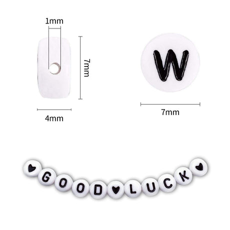 1400pcs Letter Beads, 4x7 mm Acrylic Alphabet Beads, Beads for Jewelry and Bracelet Making, in 28 Grid Box (White and Black) Weiyiziens