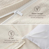 Bedsure Textured Duvet Cover Queen Size - Cotton-Like Polyester Jacquard Duvet Cover Set for All Seasons - 3 Pieces Ultra Soft Bedding Set with 2 Pillow Shams, NO Comforter (Beige, Queen, 90"x90") Bedsure