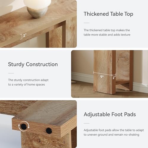 LITTLE TREE 70.9-Inch Long Console Table, Narrow Sofa Table Behind The Couch, Farmhouse Wood Console Table for Living Room, Entryway, Hallway LITTLE TREE