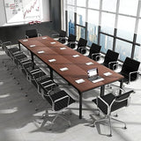 COSTWAY Conference Table Set of 6, 55” x 24” Large Meeting Room Table W/Heavy Duty Steel Frame, 4.5FT Modern Computer Desk for Home, Office, Conference Room, Easy Assembly (6) COSTWAY