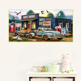 KTHOFCY 5D DIY Diamond Painting Kits for Adults, Lake House and Classic Car Full Drill Embroidery Cross Stitch Crystal Rhinestone Paintings Pictures Arts Wall Decor Painting Dots Kits 15.7X27.5inch KTHOFCY